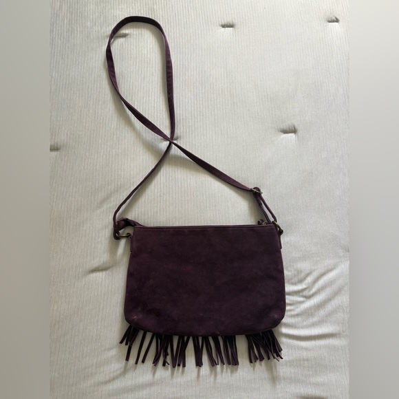 Mossimo Supply Co. Dark Purple Fringe Crossbody Bag - Picture 3 of 5